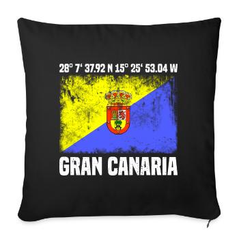 Inseltrip Gran Canaria - Sofakissenbezug 45 x 45 cm - Schwarz - Vorne
