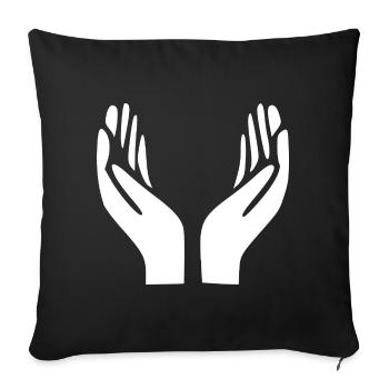 Open Hands Gesture - Sofa pillowcase 17,3'' x 17,3'' (45 x 45 cm) - black - Front
