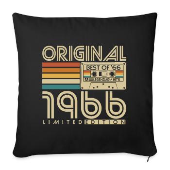 1966 Birthday Retro Vintage Vintage Gift - Sofa pillowcase 17,3'' x 17,3'' (45 x 45 cm) - black - Front