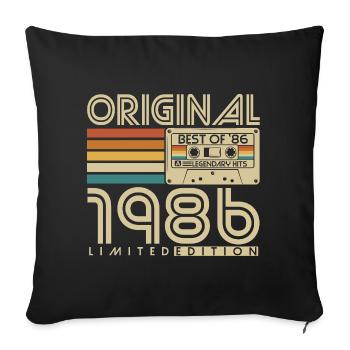 Original 1986 Vintage Vintage Birthday Retro - Sofa pillowcase 17,3'' x 17,3'' (45 x 45 cm) - black - Front