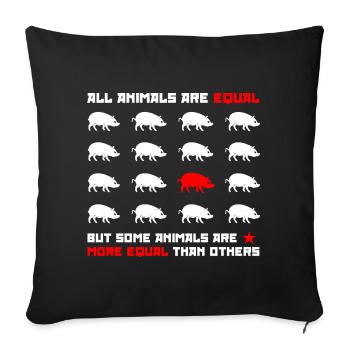 Tous les animaux sont égaux 2 - Housse de coussin décorative 45 x 45 cm - noir - Devant