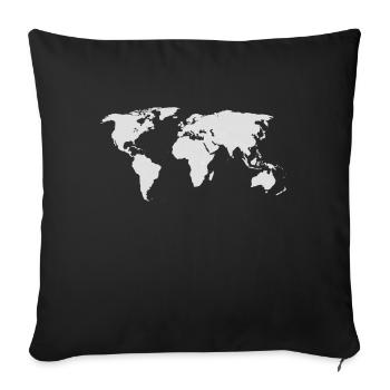 world t-shirt - Housse de coussin décorative 45 x 45 cm - noir - Devant