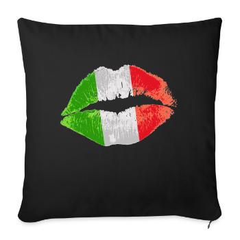 Kuss (Italien / Italy) - Sofakissenbezug 45 x 45 cm - Schwarz - Vorne