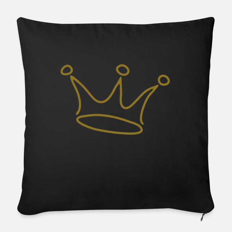 crown gold - Sofakissenbezug 45 x 45 cm - Schwarz