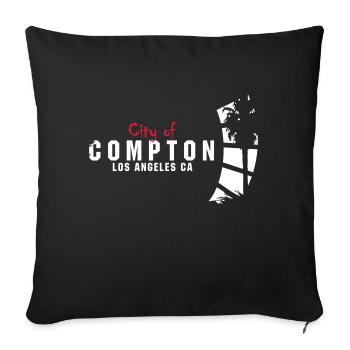 city of compton - Sofakissenbezug 45 x 45 cm - Schwarz - Vorne