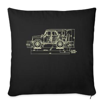 uaz_beige - Sofakissenbezug 45 x 45 cm - Schwarz - Vorne