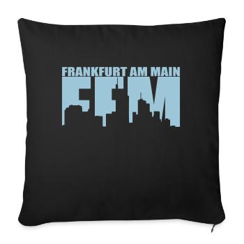 FFM - Frankfurt am Main - Sofakissenbezug 45 x 45 cm - Schwarz - Vorne