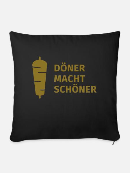 Döner macht schöner - Sofakissenbezug 45 x 45 cm - Schwarz