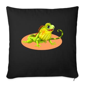 iguana - Sofa pillowcase 17,3'' x 17,3'' (45 x 45 cm) - black - Front