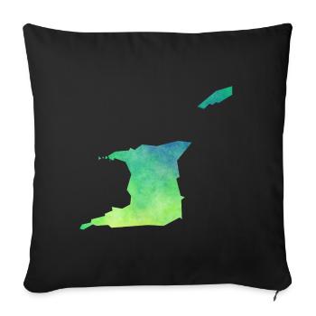Trinidad and Tobago - Sofa pillowcase 17,3'' x 17,3'' (45 x 45 cm) - black - Front