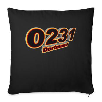 0231 Dortmund - Sofa pillowcase 17,3'' x 17,3'' (45 x 45 cm) - black - Front