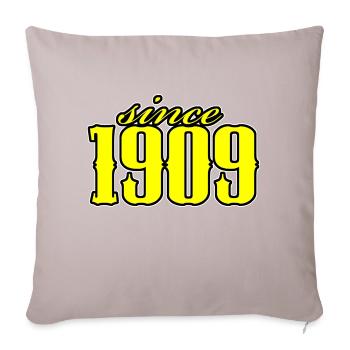 depuis 1909 (jaune) - Housse de coussin décorative 45 x 45 cm - taupe clair - Devant