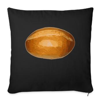 brot broetchen crossaint baecker baguette bread bu - Sofakissenbezug 45 x 45 cm - Schwarz - Vorne