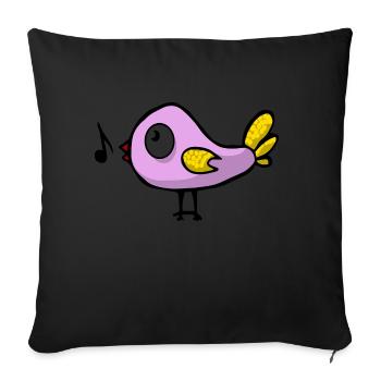 bird oiseau voegel animal animaux7 - Housse de coussin décorative 45 x 45 cm - noir - Devant