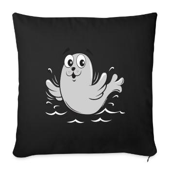 JOINT BÉBÉ AMUSANT, TEXTILES SAIMAANNRPAPA (10-43) - Housse de coussin décorative 45 x 45 cm - noir - Devant