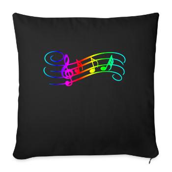 Notes de musique - Housse de coussin décorative 45 x 45 cm - noir - Devant