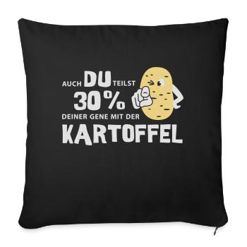Kartoffel Gene - Sofakissenbezug 45 x 45 cm - Schwarz - Vorne