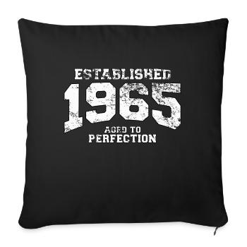 established 1965 - aged to perfection (uk) - Sofa pillowcase 17,3'' x 17,3'' (45 x 45 cm) - black - Front