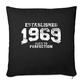 established 1969 - aged to perfection (fr) - Housse de coussin décorative 45 x 45 cm - noir - Devant