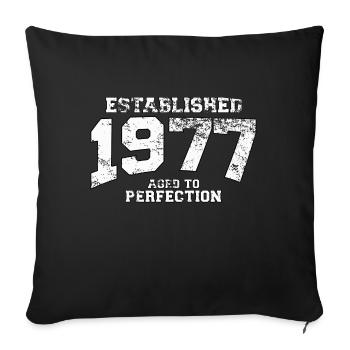 established 1977 - aged to perfection (uk) - Sofa pillowcase 17,3'' x 17,3'' (45 x 45 cm) - black - Front