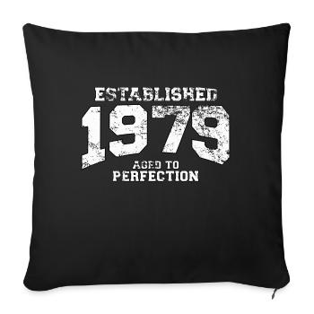 established 1979 - aged to perfection (fr) - Housse de coussin décorative 45 x 45 cm - noir - Devant