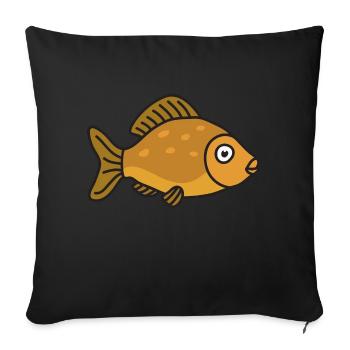 Pêche au poisson carpe - Housse de coussin décorative 45 x 45 cm - noir - Devant