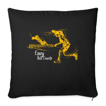 Table Tennis - Each Ball Counts - Sofa pillowcase 17,3'' x 17,3'' (45 x 45 cm) - black - Front
