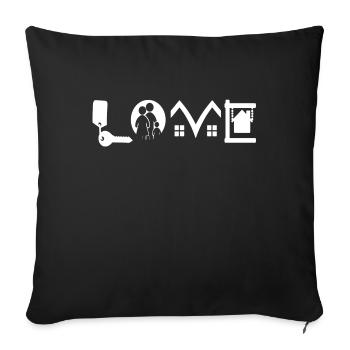 Love - real estate merchant, real estate agent - Sofa pillowcase 17,3'' x 17,3'' (45 x 45 cm) - black - Front