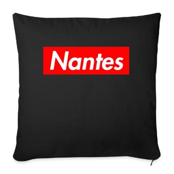 Nantes, la ville sur la Loire - Housse de coussin décorative 45 x 45 cm - noir - Devant