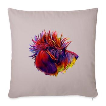 Punk Dachshund Henri Shaggy Dachshund Fever - Sofa pillowcase 17,3'' x 17,3'' (45 x 45 cm) - light taupe - Front