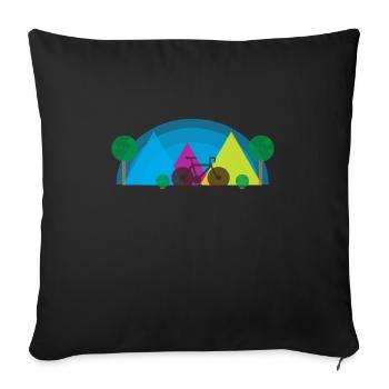 Cyclocross Mountain Bike MTB Road Bike Gift - Sofa pillowcase 17,3'' x 17,3'' (45 x 45 cm) - black - Front