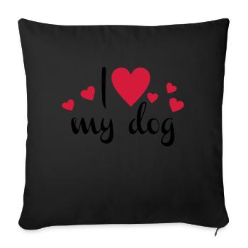 dog - Sofa pillowcase 17,3'' x 17,3'' (45 x 45 cm) - black - Front