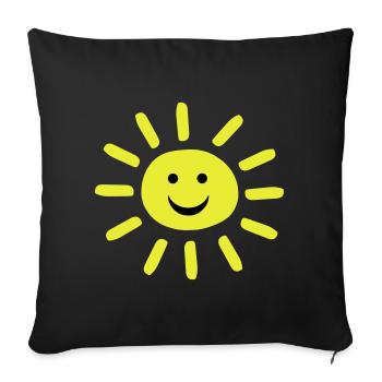 Smiley Summer Sun - Sofakissenbezug 45 x 45 cm - Schwarz - Vorne