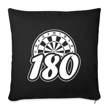 180 jeux de fléchettes - Housse de coussin décorative 45 x 45 cm - noir - Devant