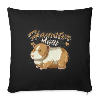Hamster Maman Animaux Cadeau Animal Love Sweet - Housse de coussin décorative 45 x 45 cm - noir - Devant