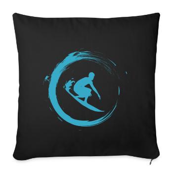 surfer - Sofa pillowcase 17,3'' x 17,3'' (45 x 45 cm) - black - Front