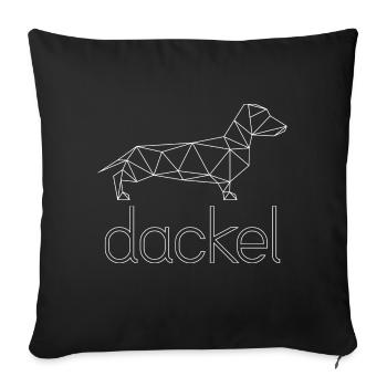 Wiener géométrique - Blanc teckel géométrique - Housse de coussin décorative 45 x 45 cm - noir - Devant