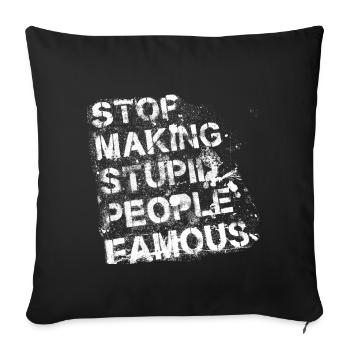 arrête de tromper les gens stupides - Housse de coussin décorative 45 x 45 cm - noir - Devant
