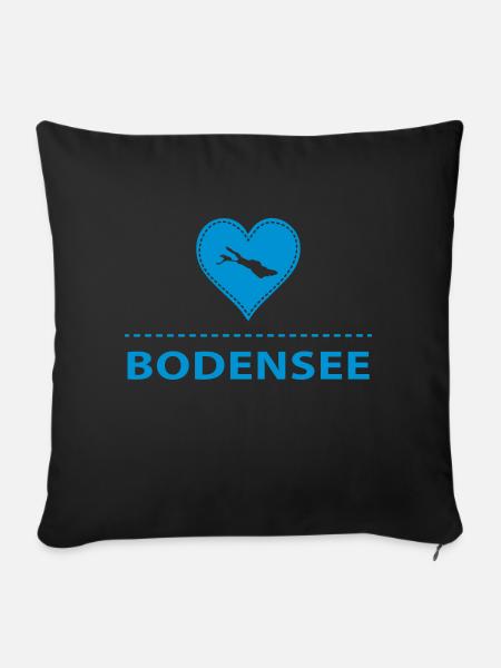 Love Bodensee - Sofakissenbezug 45 x 45 cm - Schwarz