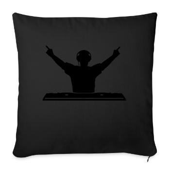 dj_mixing_f1 - Sofa pillowcase 17,3'' x 17,3'' (45 x 45 cm) - black - Front