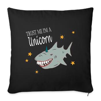 Trust i’m a Unicorn Riant Hai Fake Licorne - Housse de coussin décorative 45 x 45 cm - noir - Devant