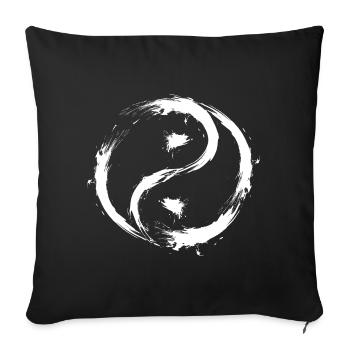 Enso Zen Kreis Pinselstrich - Ying Yang - Sofakissenbezug 45 x 45 cm - Schwarz - Vorne