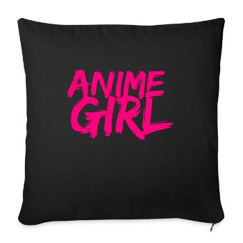 Anime Girl T-Shirt Geschenk - Sofakissenbezug 45 x 45 cm - Schwarz - Vorne