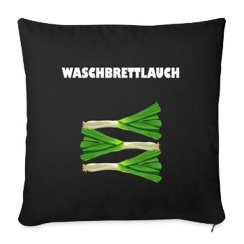 Waschbrettlauch Lauch Sixpack Waschbrettbauch - Sofakissenbezug 45 x 45 cm - Schwarz - Vorne