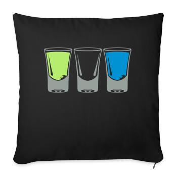 shooter glas alkohol - Sofakissenbezug 45 x 45 cm - Schwarz - Vorne