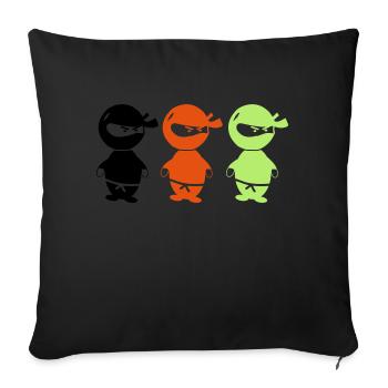 ninjas_002 - Sofa pillowcase 17,3'' x 17,3'' (45 x 45 cm) - black - Front