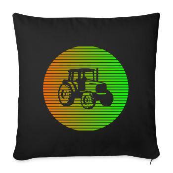 tractor - Sofa pillowcase 17,3'' x 17,3'' (45 x 45 cm) - black - Front