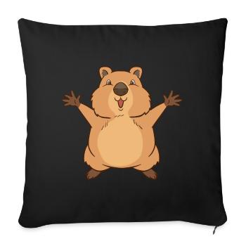 Quokka - wants to embrace. - Sofa pillowcase 17,3'' x 17,3'' (45 x 45 cm) - black - Front