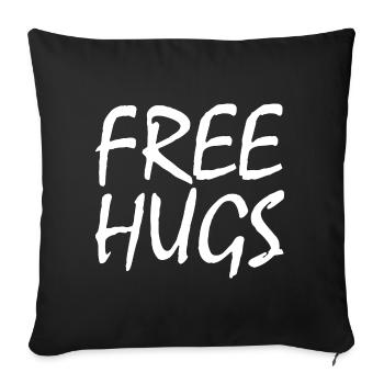Free Hugs - Housse de coussin décorative 45 x 45 cm - noir - Devant