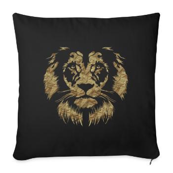 Classic Paper Lion Head - Sofa pillowcase 17,3'' x 17,3'' (45 x 45 cm) - black - Front